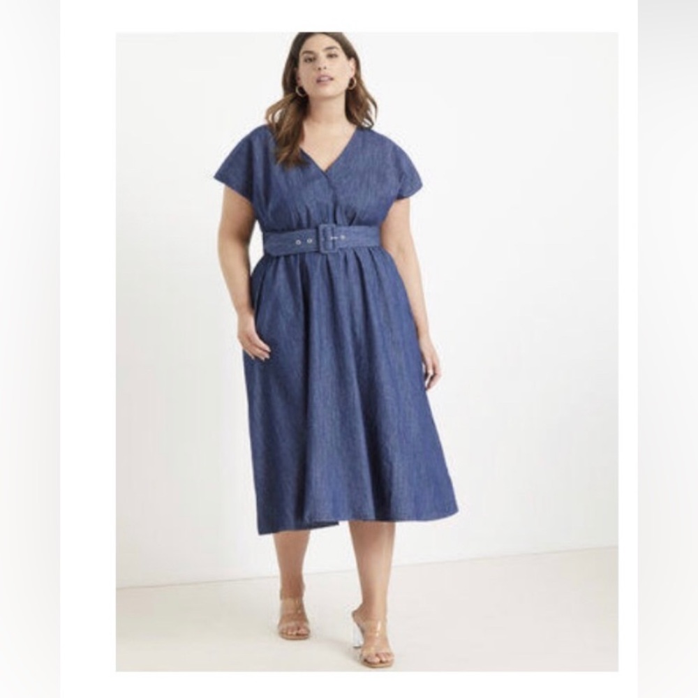 Eloquii chambray midi dress